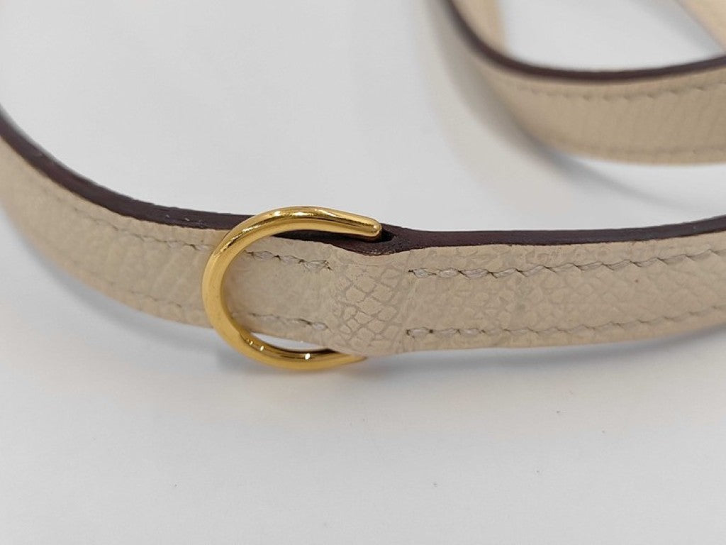 HERMES エルメス フォンケース ウェイ ナタ ルージュセリエ ジョーヌナプル（ホワイト系 ブラウン系 イエロー系） ヴォーエプソン レディース ゴールド金具 美品