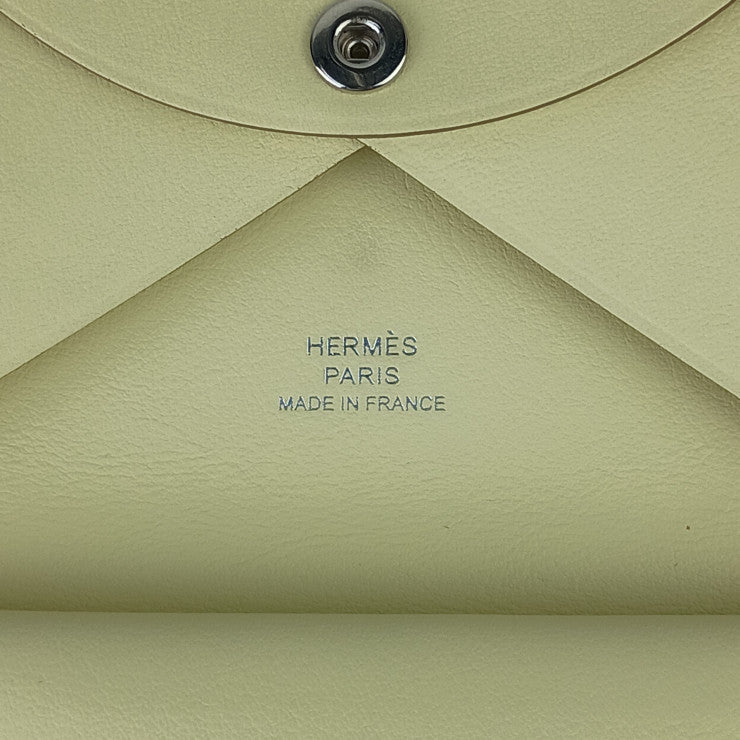 HERMES エルメス カードケース カルヴィ デュオ スプリング・パンサー ジョーヌミルトン系 ヴォースイフト ユニセックス シルバー金具 新品未使用展示品