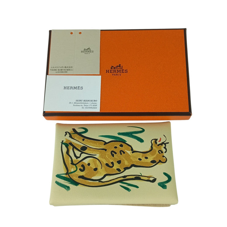 HERMES エルメス カードケース カルヴィ デュオ スプリング・パンサー ジョーヌミルトン系 ヴォースイフト ユニセックス シルバー金具 新品未使用展示品