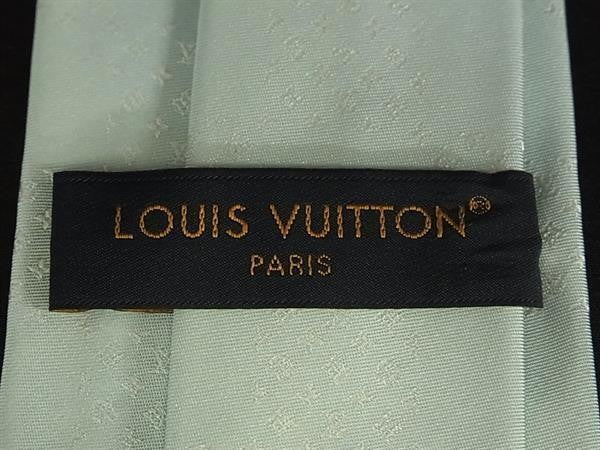 LOUIS VUITTON ルイヴィトン ネクタイ クラヴァット・モノグラム ダミエ M79905 ライトブルー系 シルク100% メンズ 美品