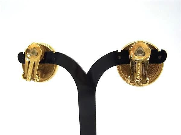 ChristianDior ディオール イヤリング ラウンド ロゴ ゴールド系 メタル レディース ヴィンテージ 美品