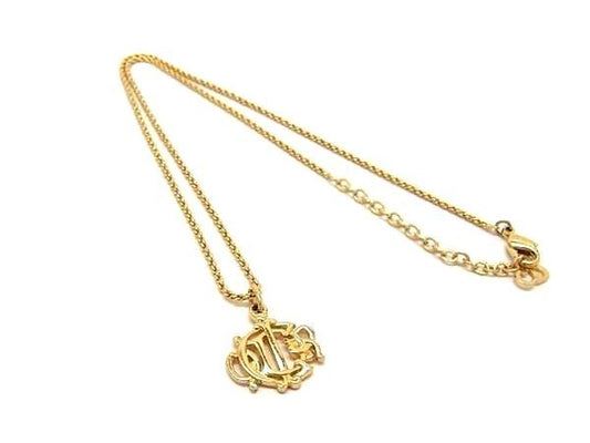 ChristianDior ディオール ネックレス エンブレム ゴールド系 メタル レディース ヴィンテージ 美品