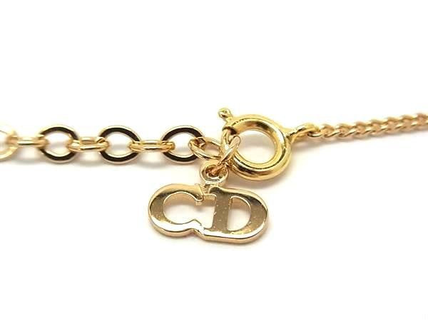 ChristianDior ディオール ネックレス オーバル ロゴ ゴールド系 メタル レディース ヴィンテージ 美品
