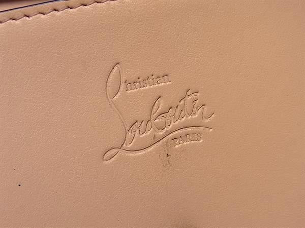 Christian Louboutin クリスチャンルブタン 長財布 マカロン ウォレット 1175108 POUDRE系 カーフレザー レディース リストレット スタッズ シルバー金具 美品