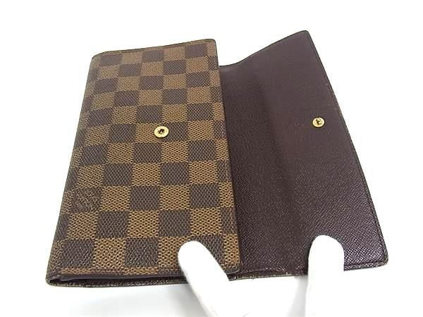 LOUIS VUITTON ルイヴィトン 長財布 ダミエ ポルトトレゾール インターナショナル N61215 ブラウン系 PVC レザー ユニセックス 三つ折り財布 ゴールド金具