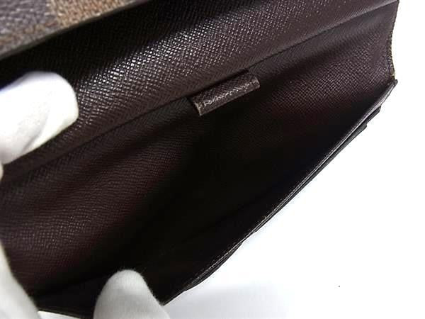 LOUIS VUITTON ルイヴィトン 長財布 ダミエ ポルトトレゾール インターナショナル N61215 ブラウン系 PVC レザー ユニセックス 三つ折り財布 ゴールド金具