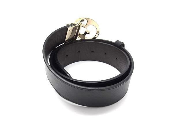 GUCCI グッチ ベルト インターロッキングG リバーシブル ベルト 450000 ブラック系×ブラウン系 レザー ユニセックス リバーシブル ゴールド金具 美品