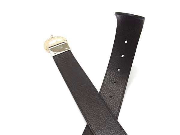 GUCCI グッチ ベルト インターロッキングG リバーシブル ベルト 450000 ブラック系×ブラウン系 レザー ユニセックス リバーシブル ゴールド金具 美品