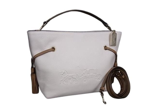 COACH コーチ ハンドバッグ アンディ CA164 チョーク系 レザー レディース 2WAY ショルダーバッグ ゴールド金具 超美品