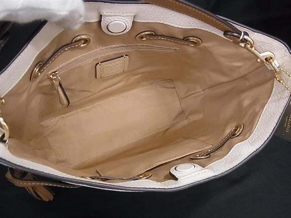 COACH コーチ ハンドバッグ アンディ CA164 チョーク系 レザー レディース 2WAY ショルダーバッグ ゴールド金具 超美品