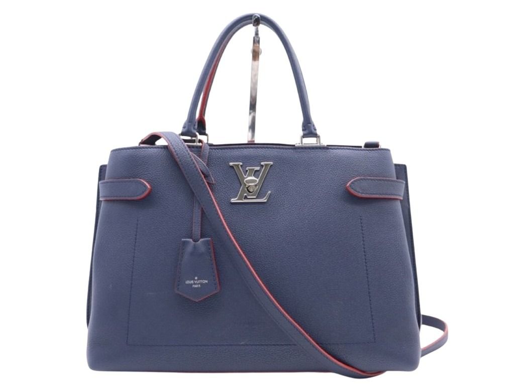 LOUIS VUITTON ルイヴィトン ハンドバッグ ロックミー・デー M53645 マリーヌルージュ系 レザー レディース 2WAY ショルダーバッグ ターンロック シルバー金具 美品