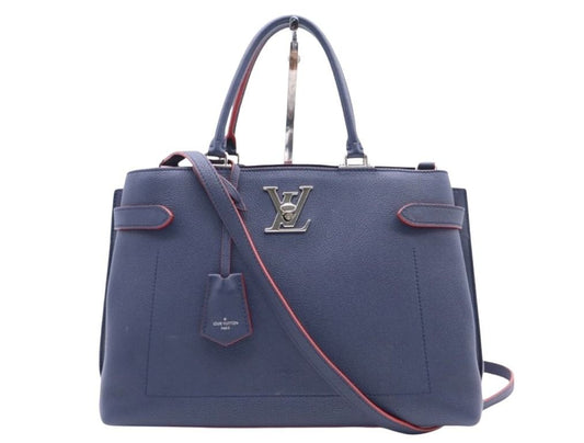 LOUIS VUITTON ルイヴィトン ハンドバッグ ロックミー・デー M53645 マリーヌルージュ系 レザー レディース 2WAY ショルダーバッグ ターンロック シルバー金具 美品