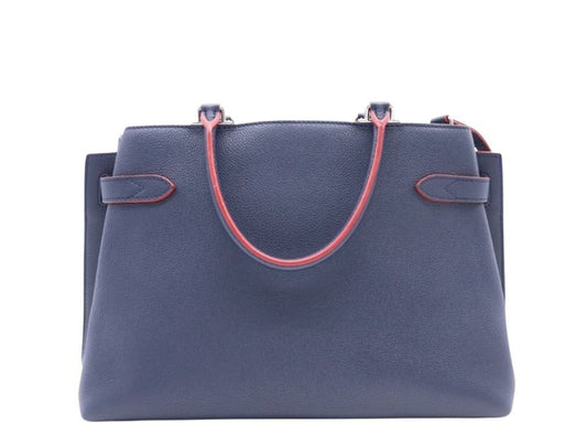LOUIS VUITTON ルイヴィトン ハンドバッグ ロックミー・デー M53645 マリーヌルージュ系 レザー レディース 2WAY ショルダーバッグ ターンロック シルバー金具 美品