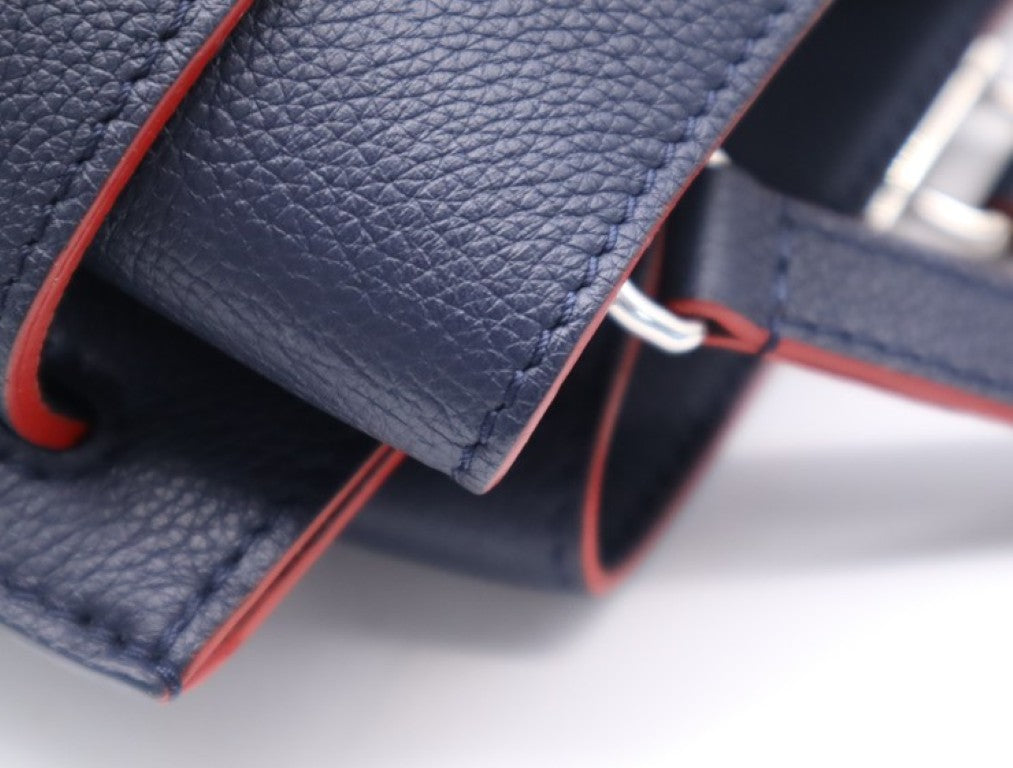 LOUIS VUITTON ルイヴィトン ハンドバッグ ロックミー・デー M53645 マリーヌルージュ系 レザー レディース 2WAY ショルダーバッグ ターンロック シルバー金具 美品