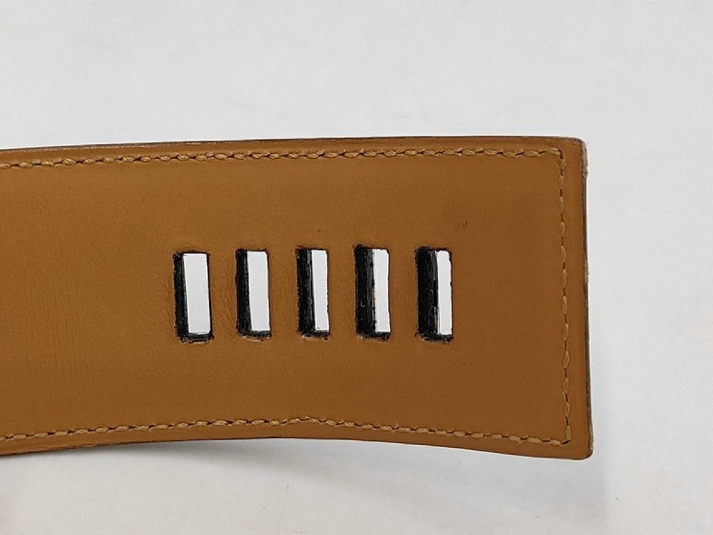 HERMES エルメス ベルト コリエドシアン ブルー系 レザー レディース シルバー金具 美品