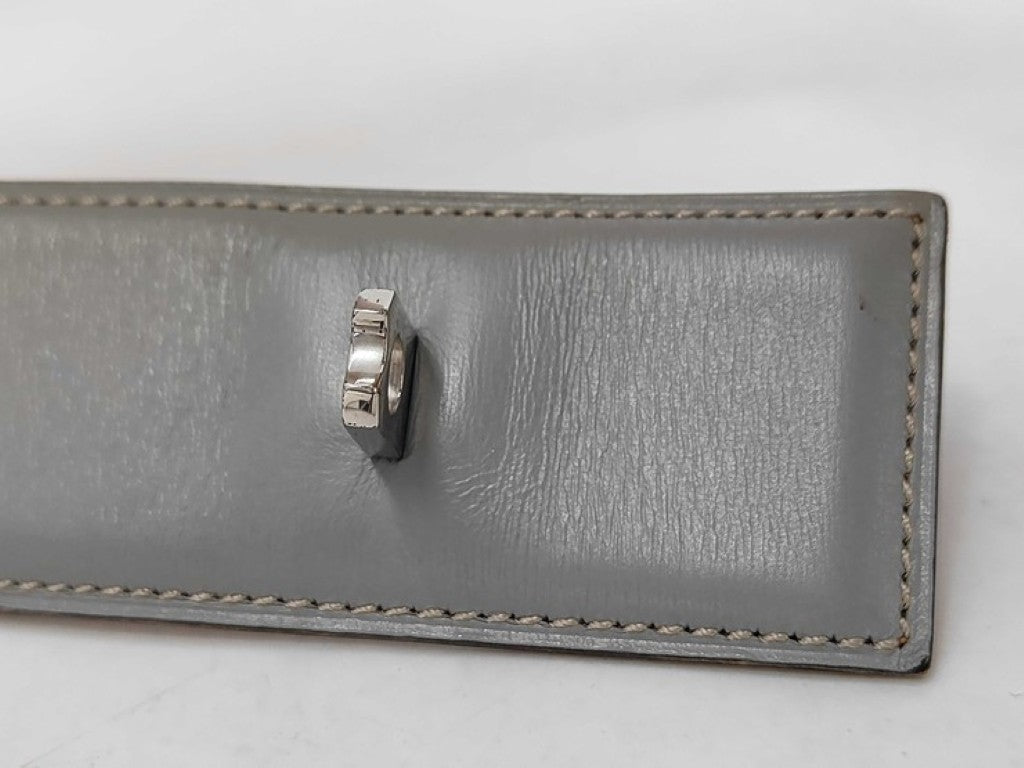 HERMES エルメス ベルト コリエドシアン ブルー系 レザー レディース シルバー金具 美品
