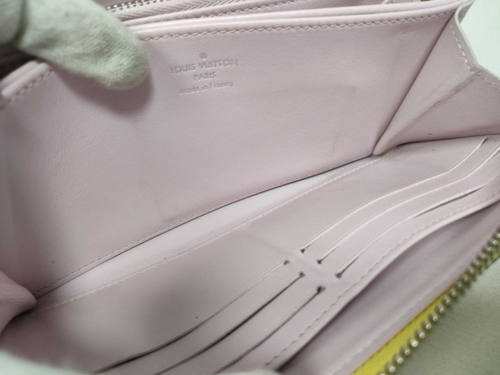 LOUIS VUITTON ルイヴィトン 長財布 ジッピー ウォレット M82501 イエロー系 マヒナ レディース シルバー金具 美品