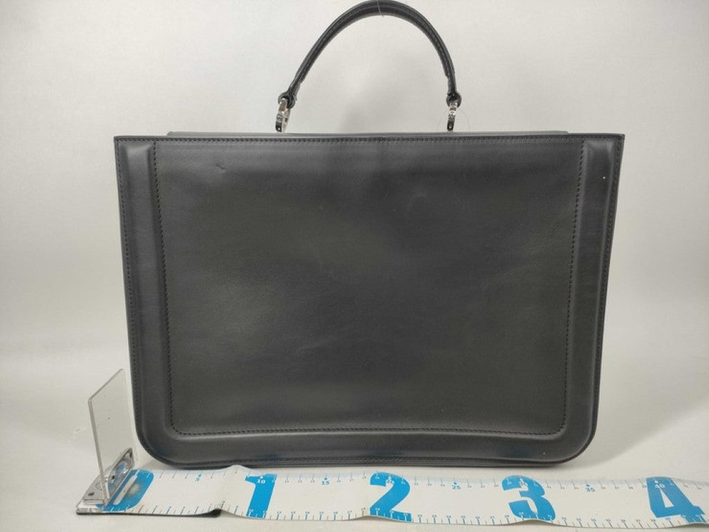 FURLA フルラ ハンドバッグ Reale L レアーレ ブラック系 レザー レディース パンチングロゴ 美品
