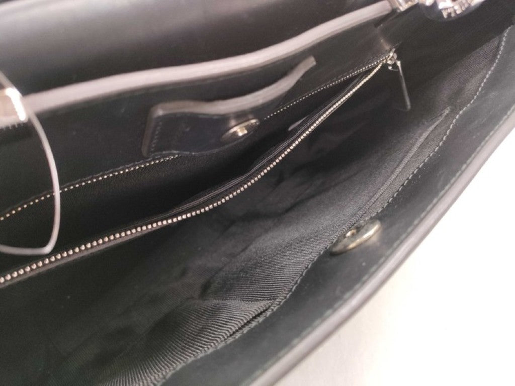 FURLA フルラ ハンドバッグ Reale L レアーレ ブラック系 レザー レディース パンチングロゴ 美品