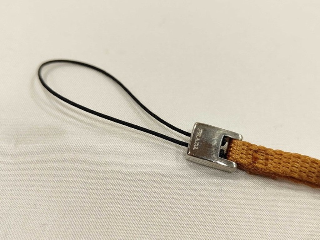 PRADA プラダ ストラップ 携帯ストラップ 1AR101 ブラウン系 ナイロン×レザー ユニセックス 美品