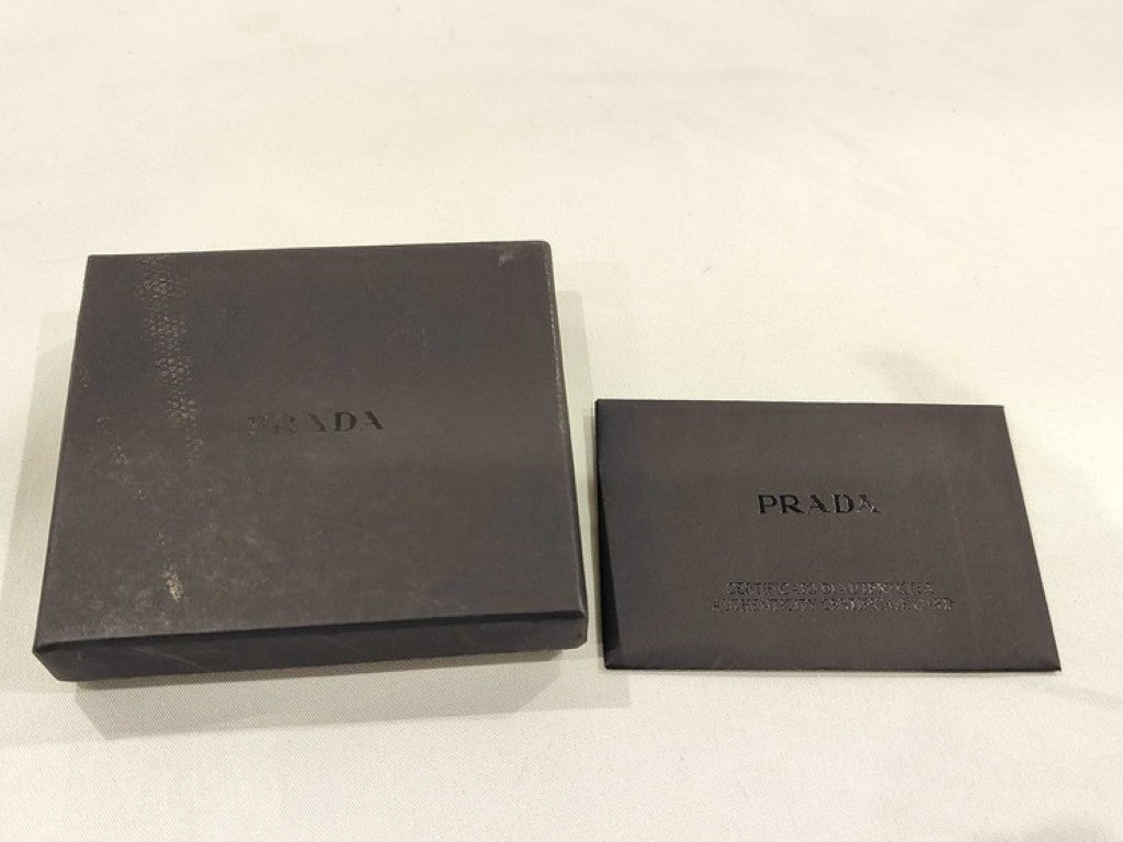 PRADA プラダ ストラップ 携帯ストラップ 1AR101 ブラウン系 ナイロン×レザー ユニセックス 美品