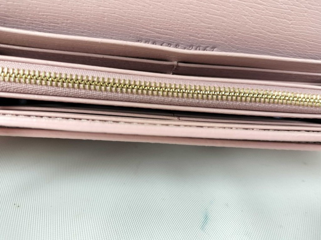 GUCCI グッチ 長財布 772638 ピンク系 レザー レディース 二つ折り ゴールド金具 美品
