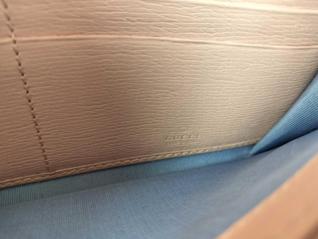 GUCCI グッチ 長財布 772638 ピンク系 レザー レディース 二つ折り ゴールド金具 美品