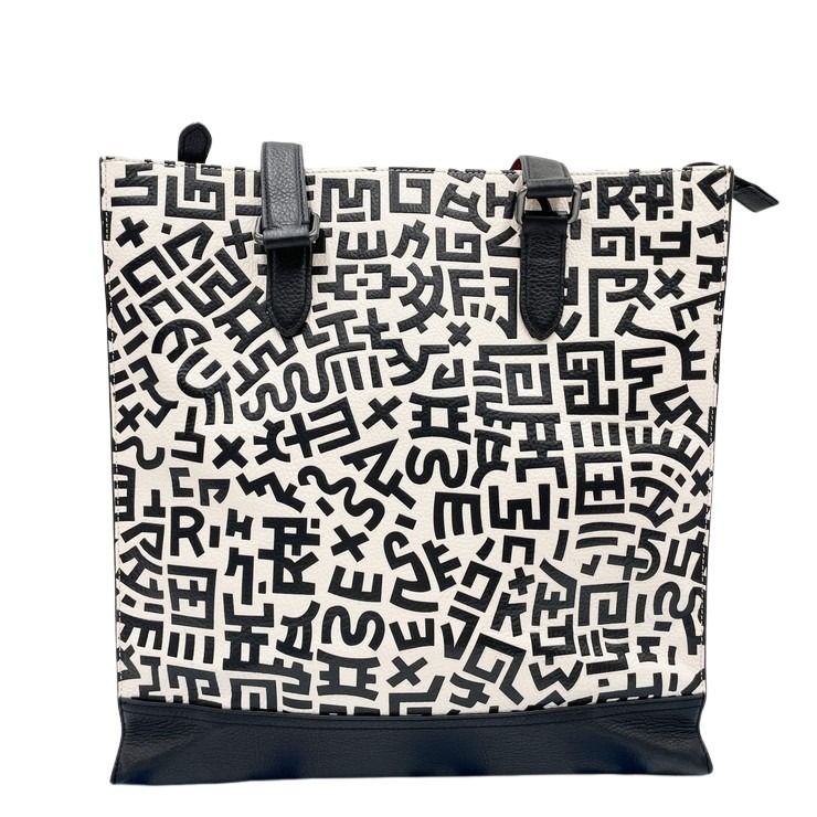 COACH コーチ トートバッグ グラハム ストラクチャード トート C6872 ブラック ホワイト系 レザー ユニセックス ディズニー ミッキーマウス キースへリング コラボ 2WAY 美品