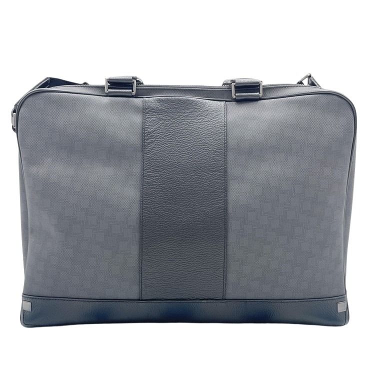 dunhill ダンヒル ビジネスバッグ Dエイト ダブルジップブリーフ L3F141Z ブラック系 PVC レザー メンズ シルバー金具 美品