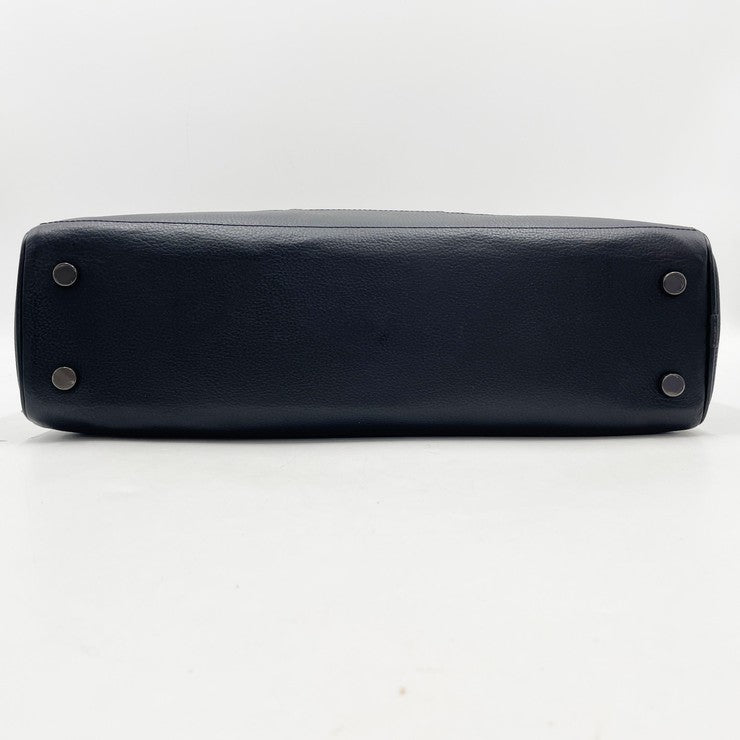 dunhill ダンヒル ビジネスバッグ Dエイト ダブルジップブリーフ L3F141Z ブラック系 PVC レザー メンズ シルバー金具 美品