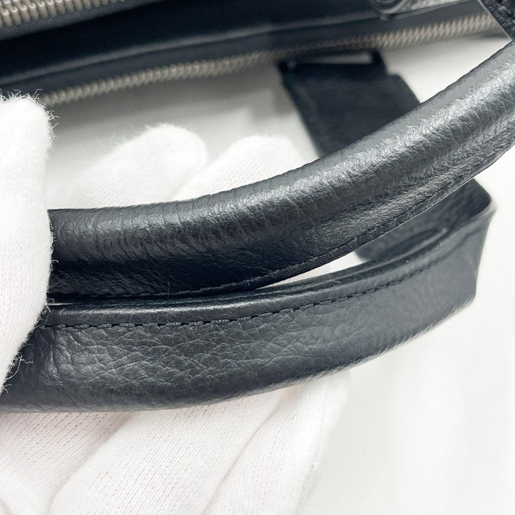 dunhill ダンヒル ビジネスバッグ Dエイト ダブルジップブリーフ L3F141Z ブラック系 PVC レザー メンズ シルバー金具 美品