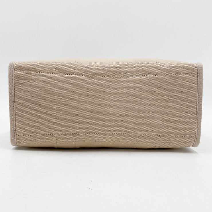 COACH コーチ トートバッグ カーゴトート CP158 ベージュ系 キャンバス レディース ターンロック シルバー金具 美品