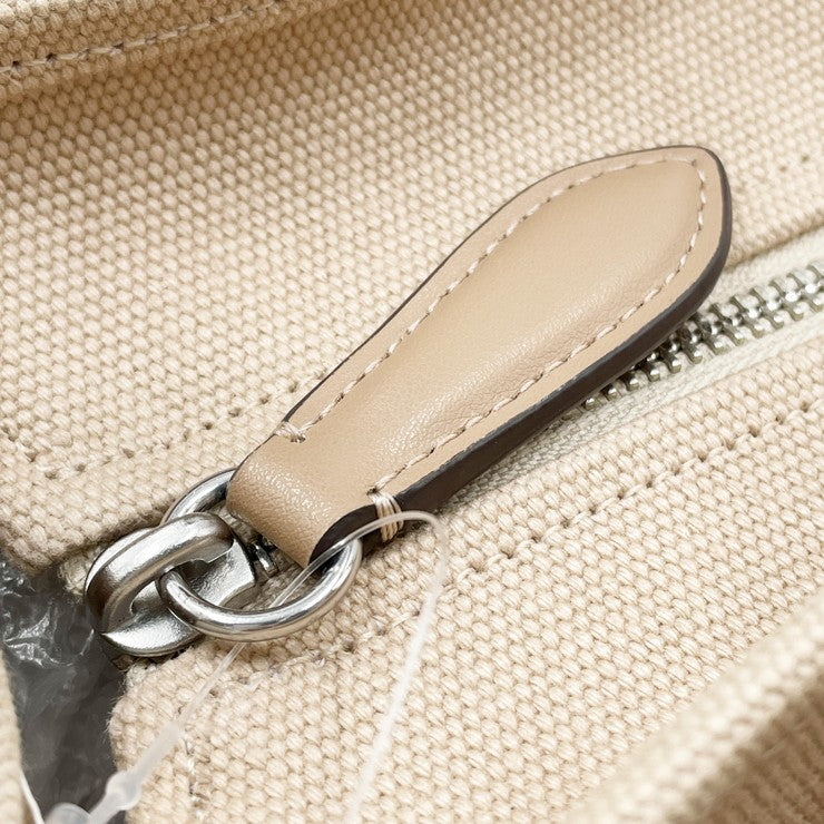COACH コーチ トートバッグ カーゴトート CP158 ベージュ系 キャンバス レディース ターンロック シルバー金具 美品