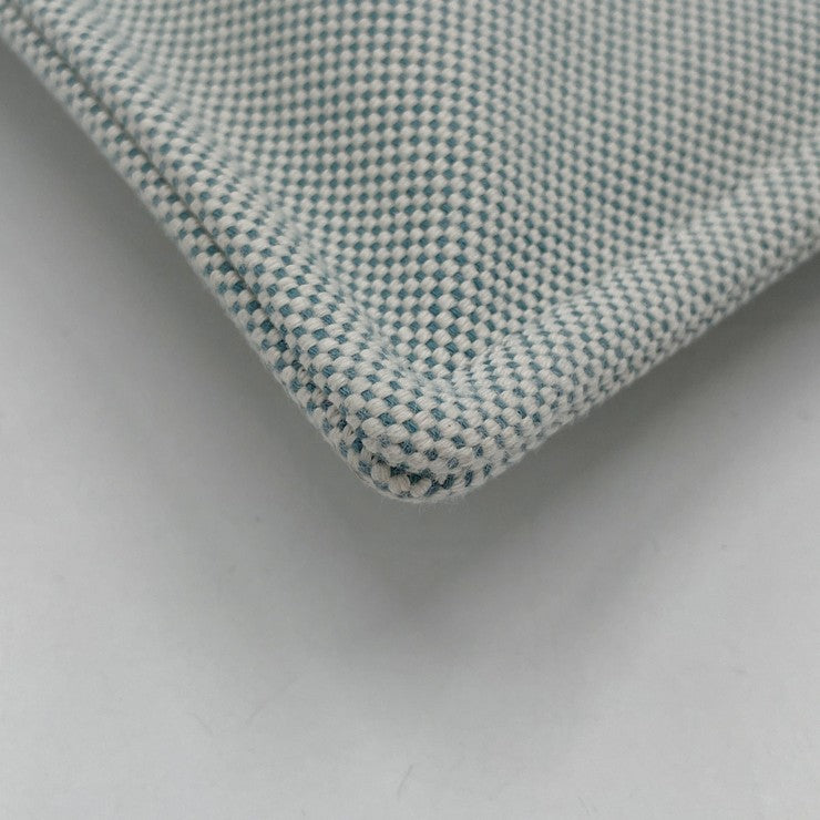 HERMES エルメス ポーチ Hティサージュ フラットポーチ ブルー系 トワルアッシュ ユニセックス 刺繍 シルバー金具 美品
