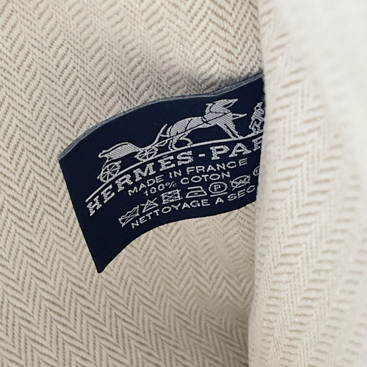 HERMES エルメス ポーチ Hティサージュ フラットポーチ ブルー系 トワルアッシュ ユニセックス 刺繍 シルバー金具 美品