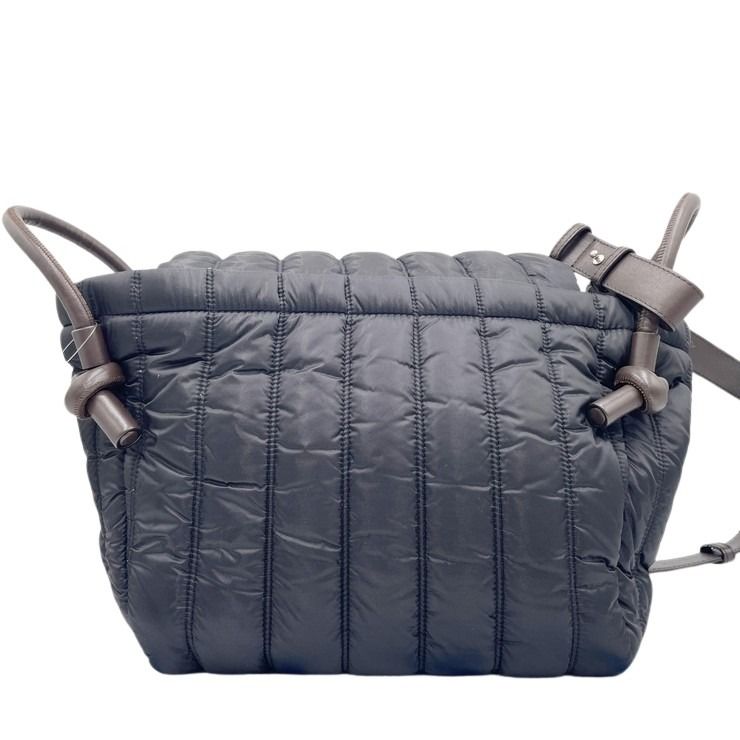 MONCLER モンクレール ショルダーバッグ DIST I109B5D00007 ブラック ブラウン系 ナイロン×レザー レディース シルバー金具 美品