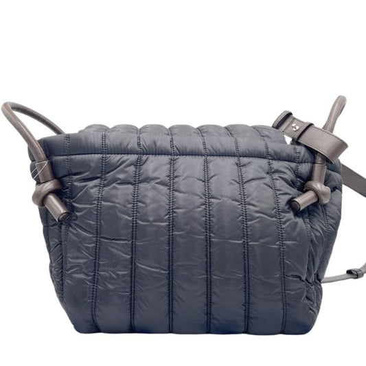 MONCLER モンクレール ショルダーバッグ DIST I109B5D00007 ブラック ブラウン系 ナイロン×レザー レディース シルバー金具 美品
