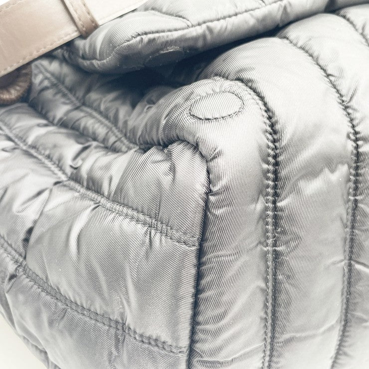 MONCLER モンクレール ショルダーバッグ DIST I109B5D00007 ブラック ブラウン系 ナイロン×レザー レディース シルバー金具 美品