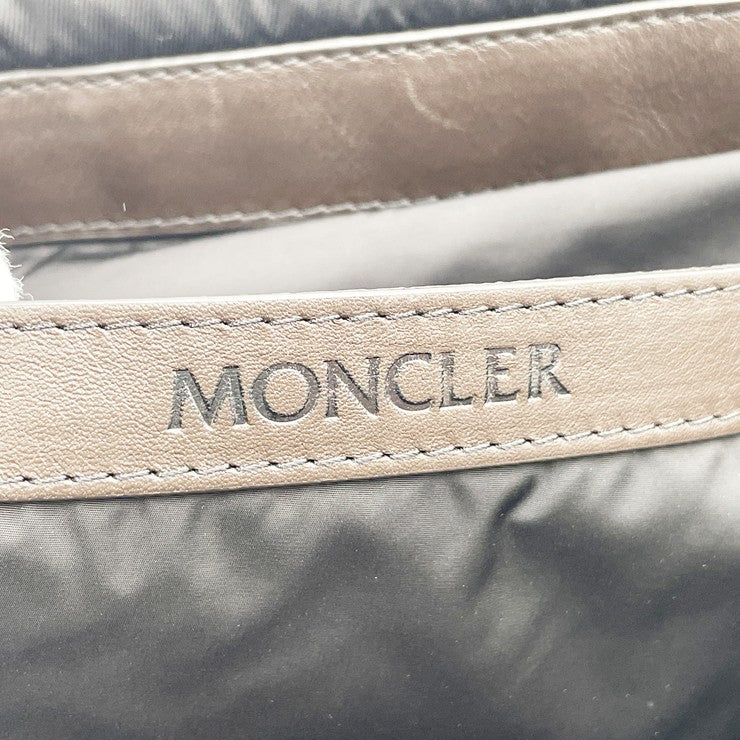 MONCLER モンクレール ショルダーバッグ DIST I109B5D00007 ブラック ブラウン系 ナイロン×レザー レディース シルバー金具 美品