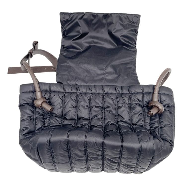 MONCLER モンクレール ショルダーバッグ DIST I109B5D00007 ブラック ブラウン系 ナイロン×レザー レディース シルバー金具 美品