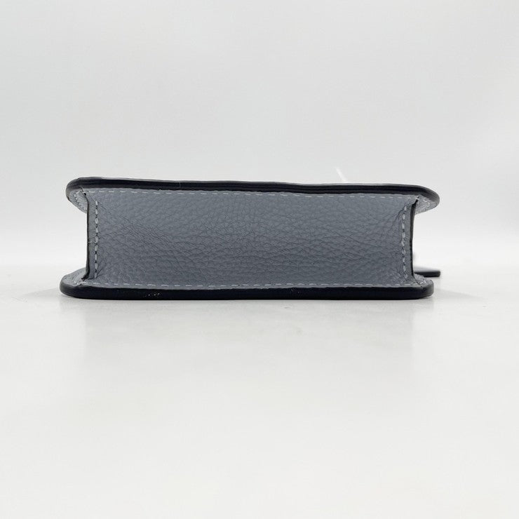 COACH コーチ ショルダーバッグ フォン クロスボディバッグ CH815 ブルーグレー系 レザー レディース スマホショルダー シルバー金具 超美品
