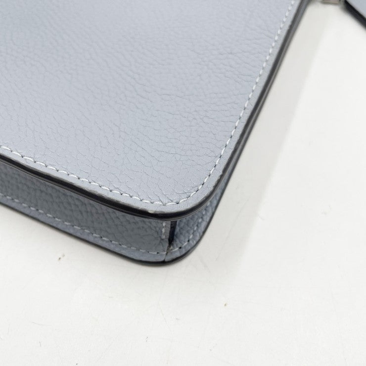 COACH コーチ ショルダーバッグ フォン クロスボディバッグ CH815 ブルーグレー系 レザー レディース スマホショルダー シルバー金具 超美品