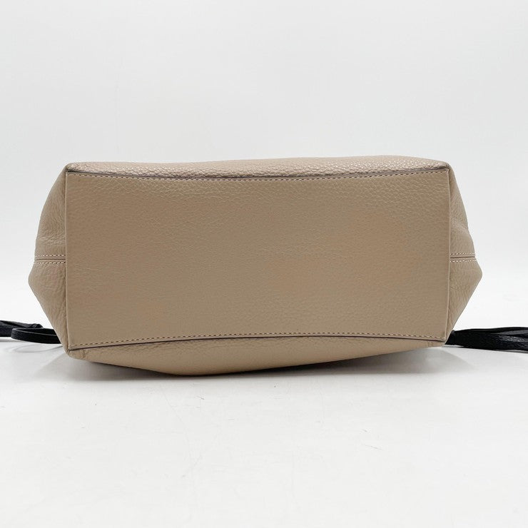 COACH コーチ トートバッグ アンディ CA165 ベージュ ブラック系 レザー レディース 美品