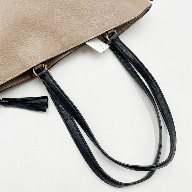 COACH コーチ トートバッグ アンディ CA165 ベージュ ブラック系 レザー レディース 美品