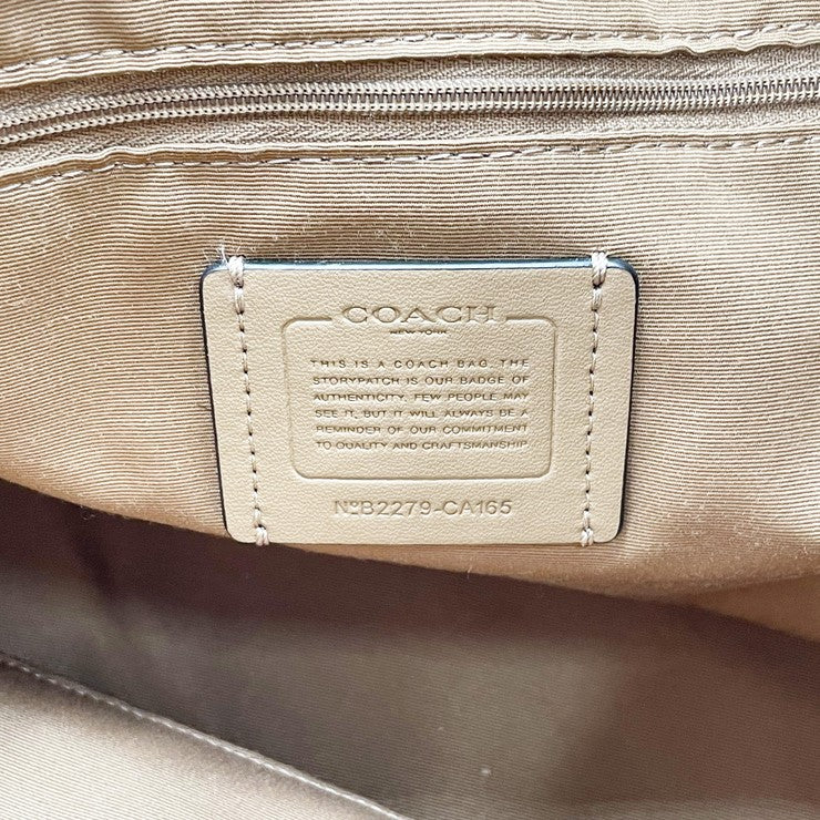 COACH コーチ トートバッグ アンディ CA165 ベージュ ブラック系 レザー レディース 美品