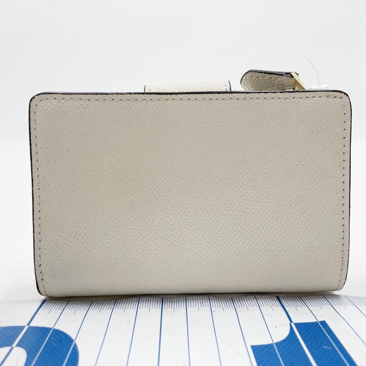 COACH コーチ 二つ折り財布 ミディアムコーナージップウォレット 6390 ホワイト系 レザー レディース ゴールド金具 超美品