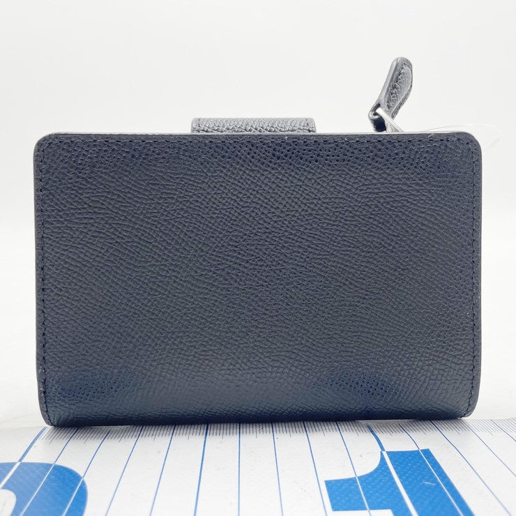 COACH コーチ 二つ折り財布 ミディアムコーナージップウォレット 6390 ブラック系 レザー レディース シルバー金具 超美品