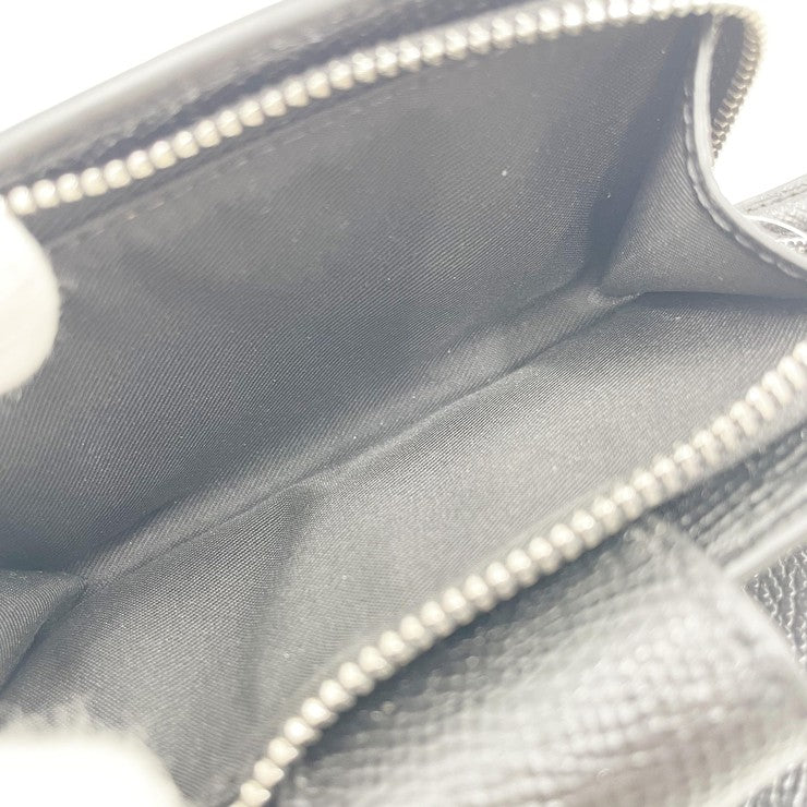 COACH コーチ 二つ折り財布 ミディアムコーナージップウォレット 6390 ブラック系 レザー レディース シルバー金具 超美品