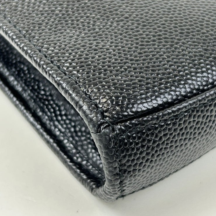 SAINT LAURENT サンローラン クラッチバッグ 328552 ブラック系 レザー ユニセックス ゴールド金具 美品