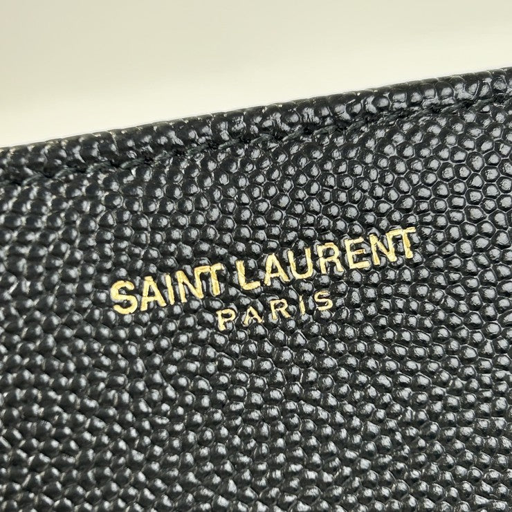 SAINT LAURENT サンローラン クラッチバッグ 328552 ブラック系 レザー ユニセックス ゴールド金具 美品